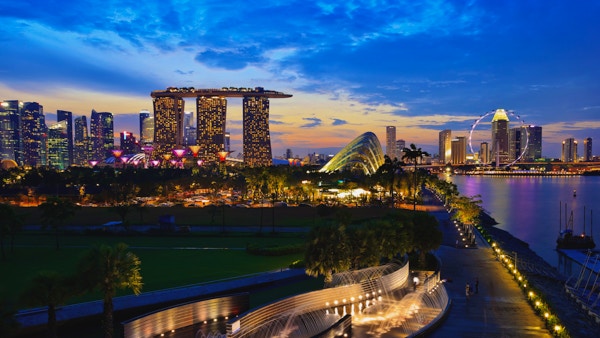 Singapore City Skyline, Marina Bay.