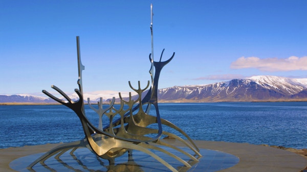 Solfari (Sun Farer) sculpture in Reykjavik harbor