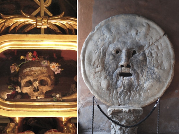 Bocca Della Verita og St. Valentine's Skull i Roma