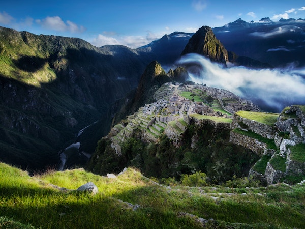 Soloppgang i Machu Picchu, Peru