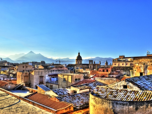 Utsikt over Palermo med tak i høyt dynamisk område. Sicilia- Italia