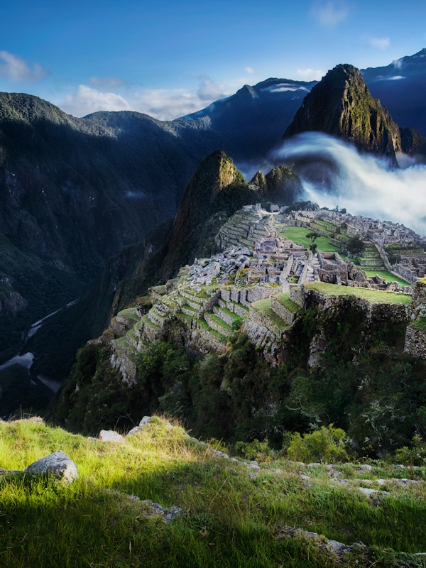 Soloppgang i Machu Picchu, Peru