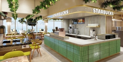 Starbucks kaffebar på cruiseskip.