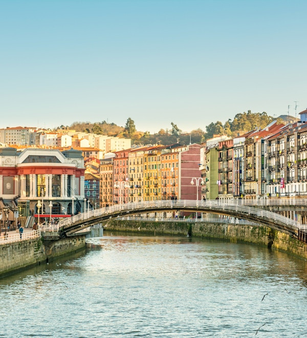 Utsikt over gamlebyen i Bilbao