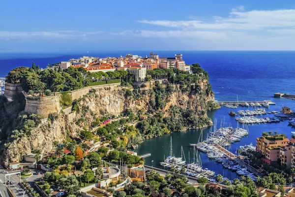 Utsikt over Monte Carlo i fyrstedømmet Monaco i Sør-Frankrike