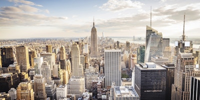 Utsikt over skyskraperne på Manhattan.